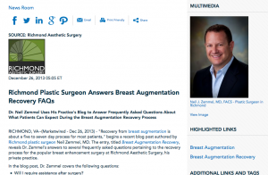 plastic surgeon in richmond, breast augmentation, recovery from breast augmentation