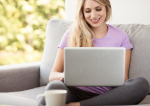 woman on lap top