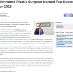Dr. Zemmel has been selected as a top provider in Plastic/Cosmetic Surgery for 2023 by Richmond Magazine.